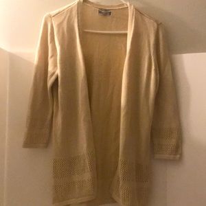 JM Collection cardigan size ps petite long sleeves cream tan knit office core